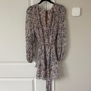 Nordstrom Black and Cream Long Sleeve Dress